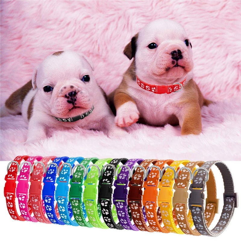 YOY 12 pcs/Set Soft Nylon Puppy Whelping ID Collars - Adjustable Reusable Washable Baby Dog ID Bands Pet Identification for Breeders, Neck 8" - 13" - Image 2
